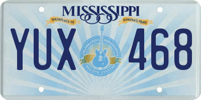 MS license plate YUX468