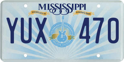 MS license plate YUX470