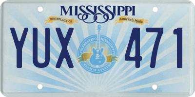 MS license plate YUX471