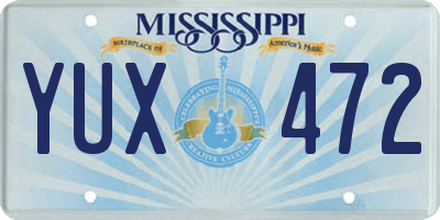 MS license plate YUX472