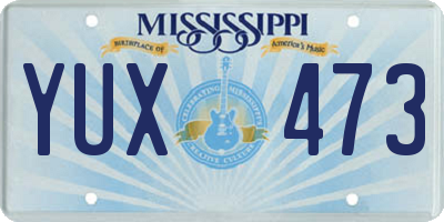 MS license plate YUX473