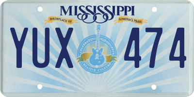 MS license plate YUX474