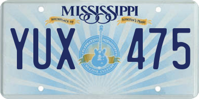 MS license plate YUX475