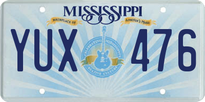 MS license plate YUX476