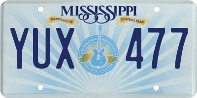 MS license plate YUX477