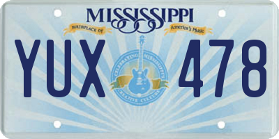 MS license plate YUX478