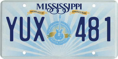 MS license plate YUX481
