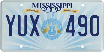 MS license plate YUX490