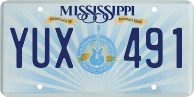 MS license plate YUX491