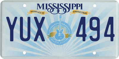 MS license plate YUX494