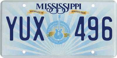 MS license plate YUX496