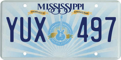 MS license plate YUX497