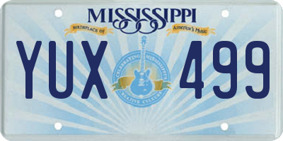 MS license plate YUX499