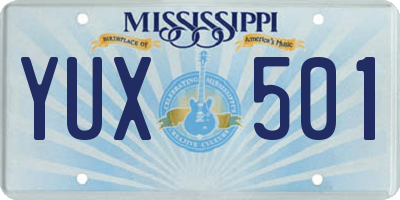 MS license plate YUX501