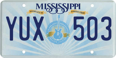 MS license plate YUX503