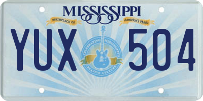 MS license plate YUX504