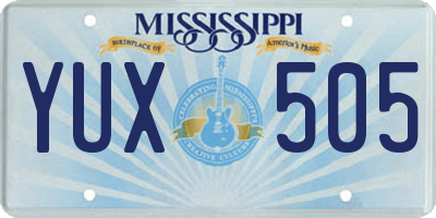 MS license plate YUX505
