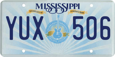 MS license plate YUX506