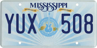 MS license plate YUX508