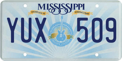 MS license plate YUX509