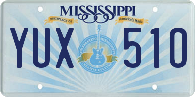 MS license plate YUX510