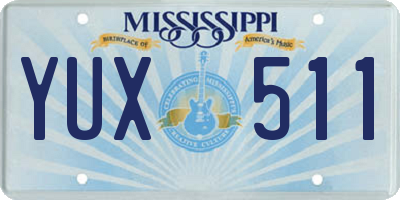 MS license plate YUX511