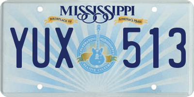 MS license plate YUX513