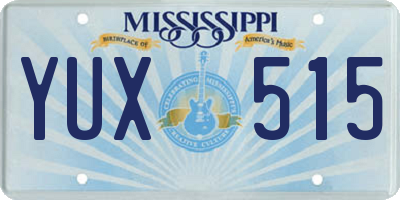 MS license plate YUX515