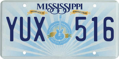 MS license plate YUX516