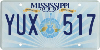 MS license plate YUX517