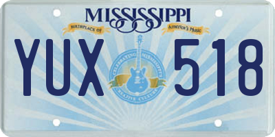 MS license plate YUX518