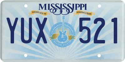 MS license plate YUX521