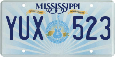 MS license plate YUX523
