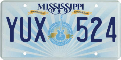 MS license plate YUX524