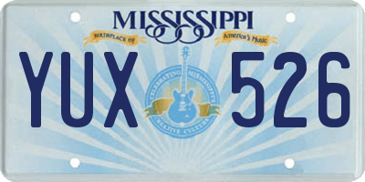 MS license plate YUX526