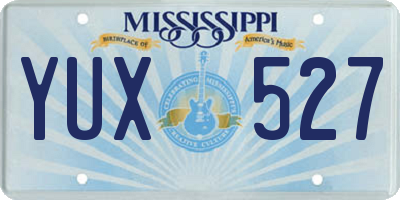 MS license plate YUX527