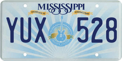 MS license plate YUX528