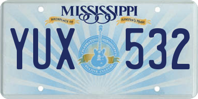 MS license plate YUX532