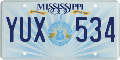 MS license plate YUX534