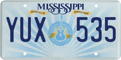 MS license plate YUX535