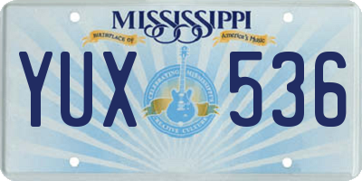 MS license plate YUX536
