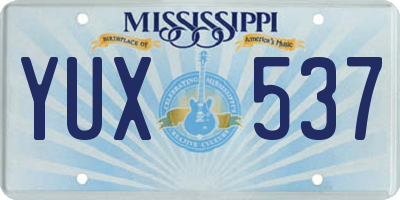 MS license plate YUX537