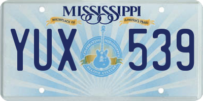 MS license plate YUX539