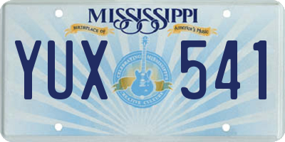 MS license plate YUX541