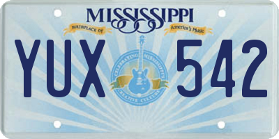 MS license plate YUX542