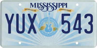 MS license plate YUX543