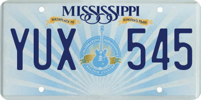 MS license plate YUX545