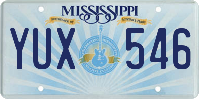 MS license plate YUX546