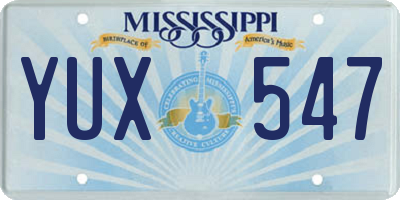 MS license plate YUX547