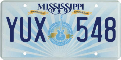 MS license plate YUX548